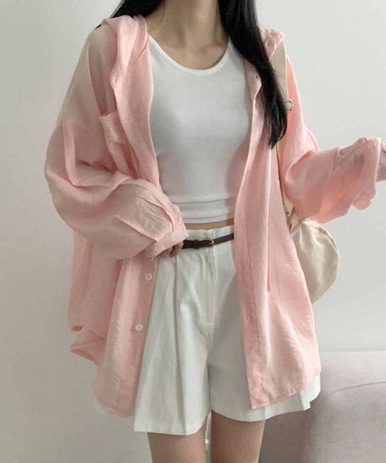 나푸 소프트 후드 버튼 포켓 남방 루즈핏 셔츠