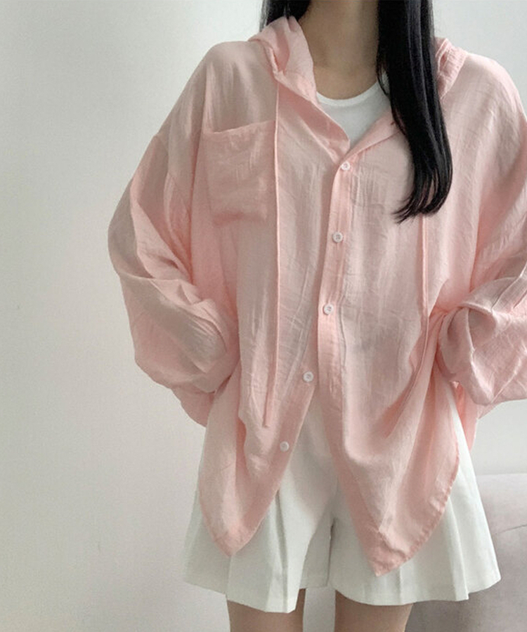 나푸 소프트 후드 버튼 포켓 남방 루즈핏 셔츠