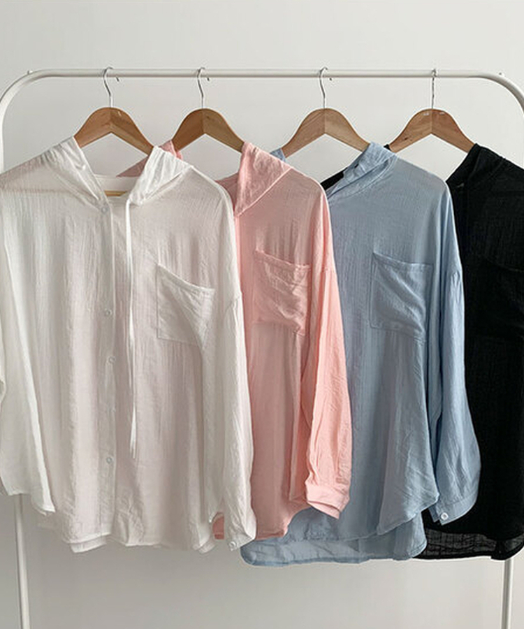 나푸 소프트 후드 버튼 포켓 남방 루즈핏 셔츠