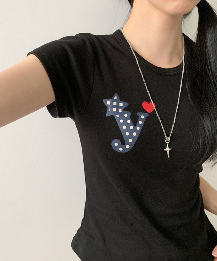 ビッグプリンティング半袖Tシャツ BLACK