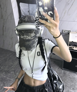 半袖Tシャツ トラックラインVネック半袖Tシャツ WHITE