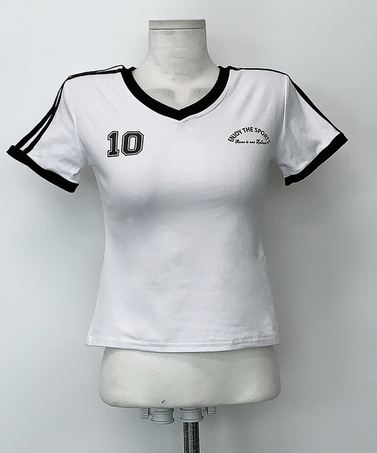 トラックラインVネック半袖Tシャツ