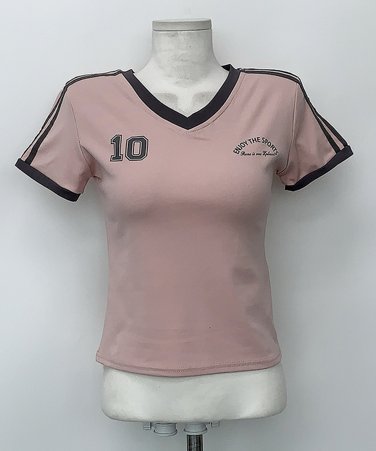 トラックラインVネック半袖Tシャツ