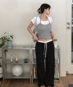 ツーピース レイヤードホルター半袖Tシャツ IVORY