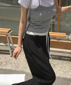 ツーピース レイヤードホルター半袖Tシャツ IVORY