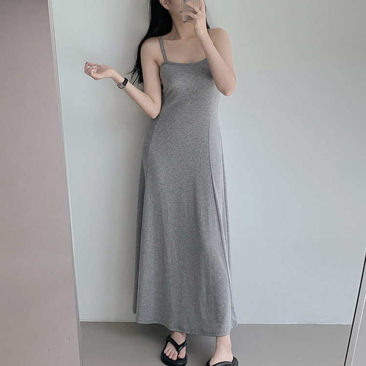 フロースリーブレスワンピース MELANGE GRAY