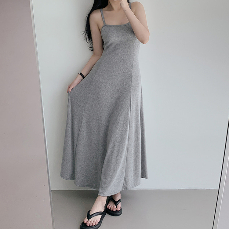 フロースリーブレスワンピース MELANGE GRAY