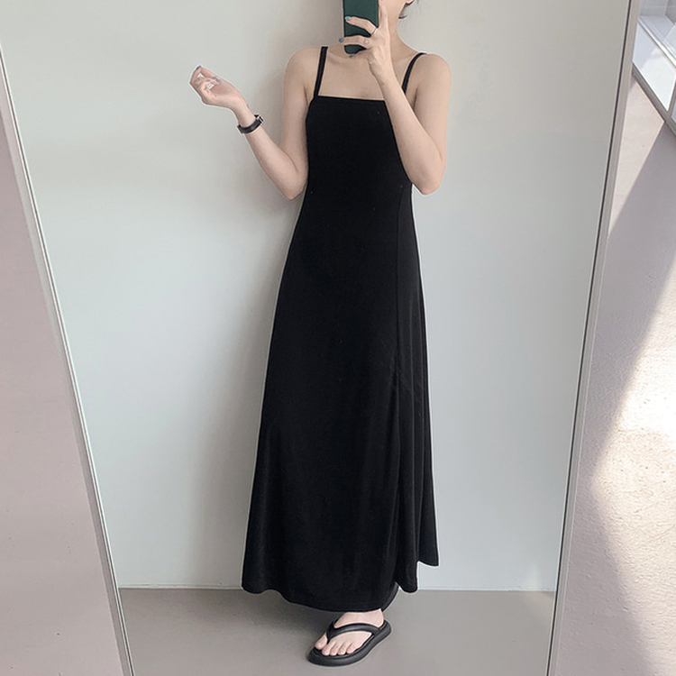 フロースリーブレスワンピース BLACK