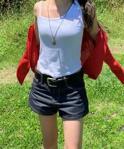 デイリーデニムショートパンツ DEEP DENIM