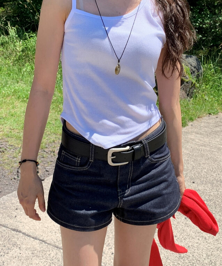 デイリーデニムショートパンツ DEEP DENIM