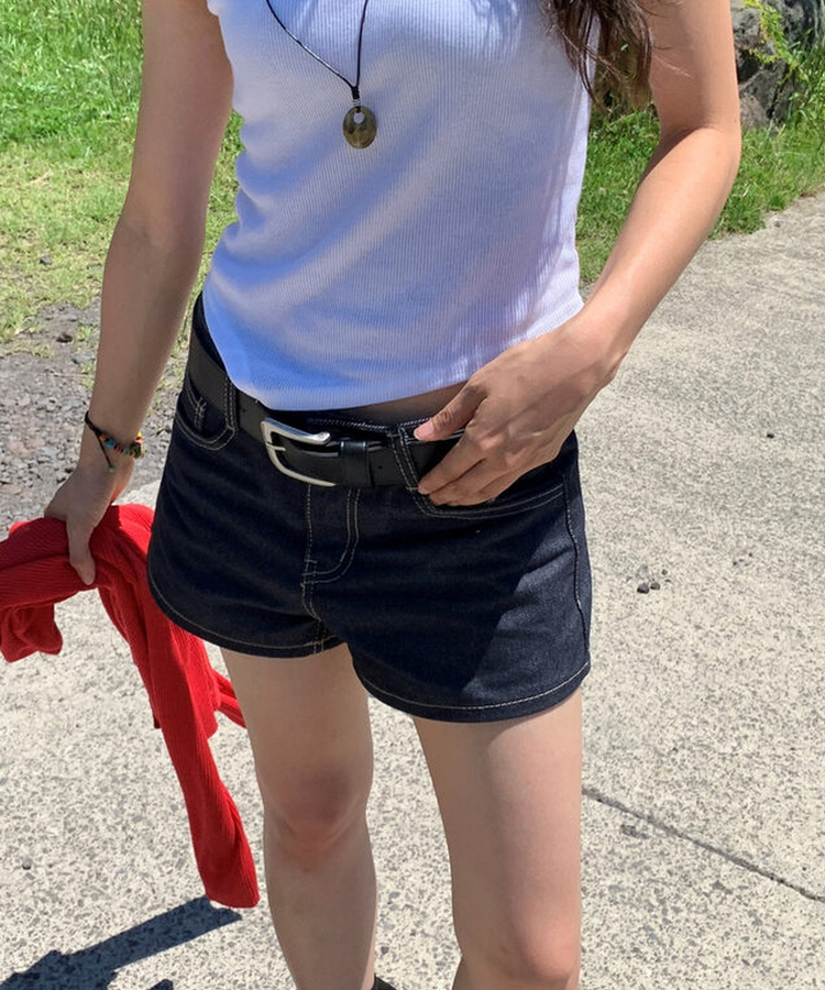 デイリーデニムショートパンツ DEEP DENIM