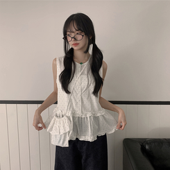 ブラウス 【バッグ付き】ドットフリルキャミソール WHITE
