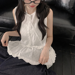 ブラウス 【バッグ付き】ドットフリルキャミソール WHITE