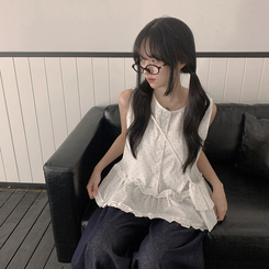 ブラウス 【バッグ付き】ドットフリルキャミソール WHITE