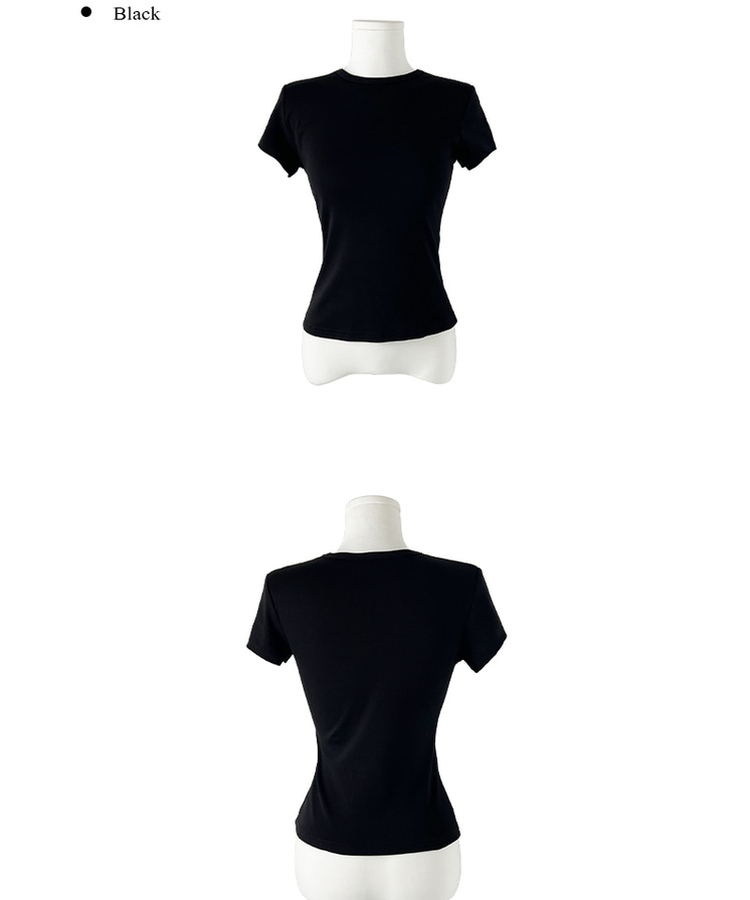 スリムラウンドコットン半袖Tシャツ