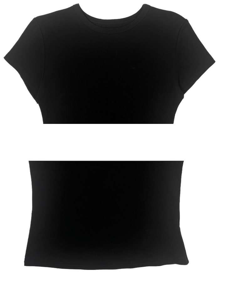 スリムラウンドコットン半袖Tシャツ