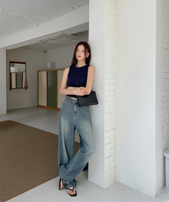 ノースリーブ ウォークインスリムキャミソール(8color) NAVY
