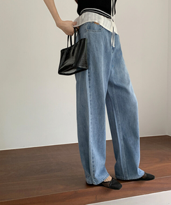丈別パンツ 【丈別】コールドボタンワイドデニムパンツ LIGHT DENIM