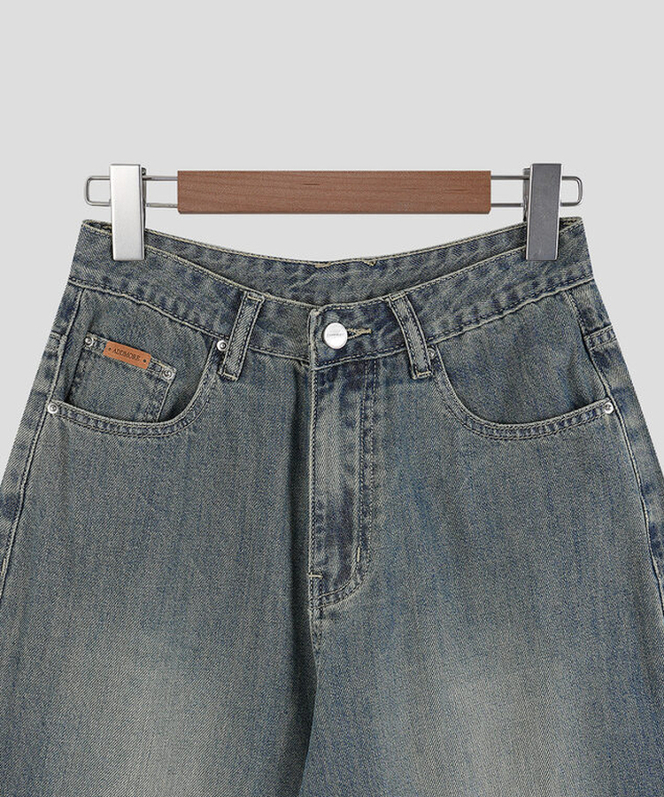 丈別パンツ 【丈別】コールドボタンワイドデニムパンツ