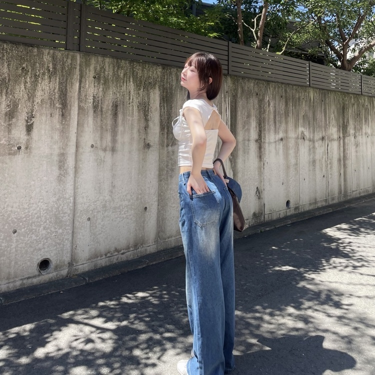 모어 포켓 일자핏 코튼 데님 팬츠 진청