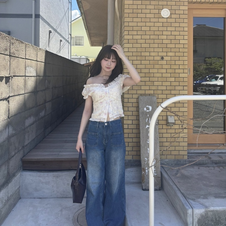 모어 포켓 일자핏 코튼 데님 팬츠 진청