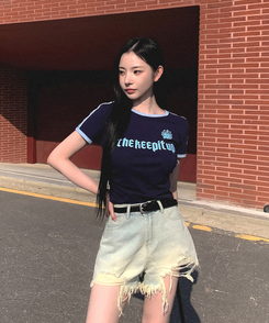 半袖Tシャツ バイカラーレタリング半袖Tシャツ(5color) NAVY