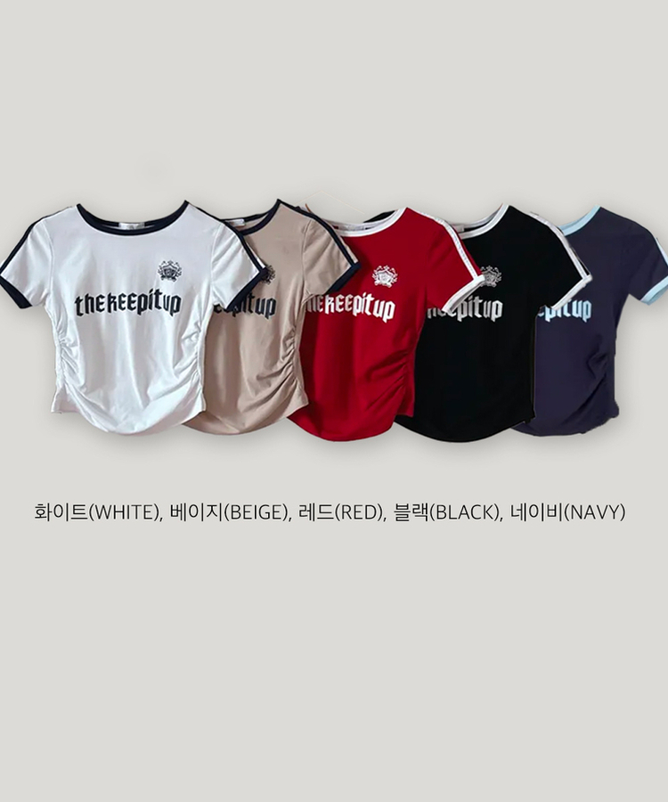 バイカラーレタリング半袖Tシャツ(5color)