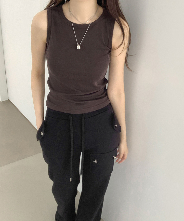インナーラウンドスリムキャミソール(8color) CHESTNUT BROWN