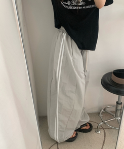 ダブルラインナイロンルーズパンツ(6color) GREY