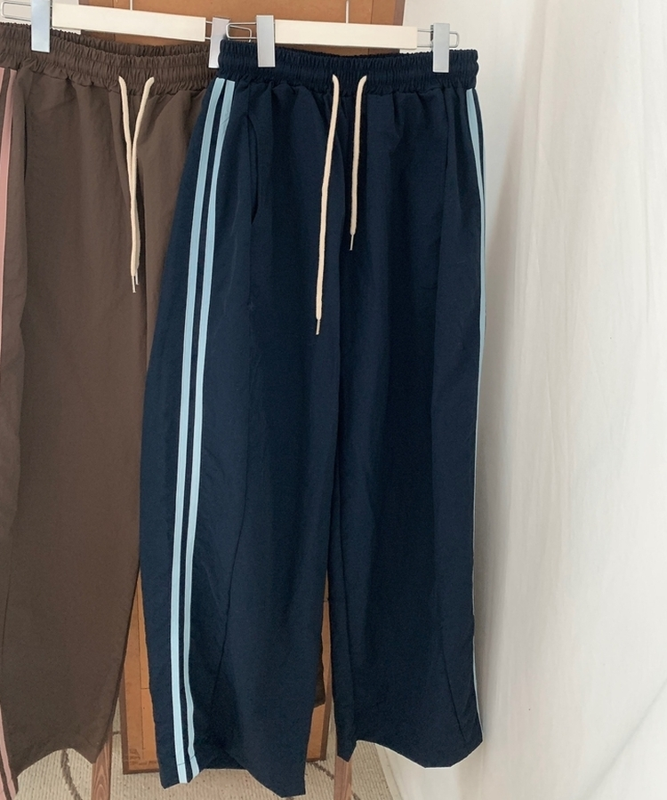 ダブルラインナイロンルーズパンツ(6color)