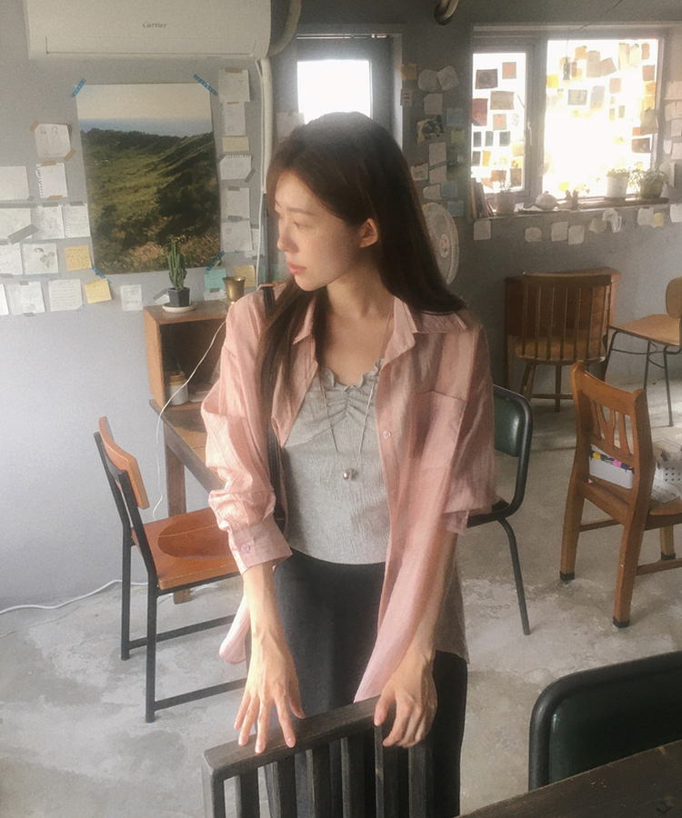 ストライプサマーシャツ PINK