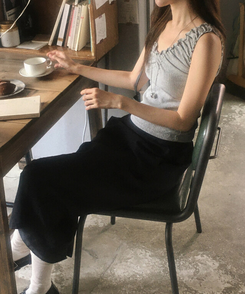 ノースリーブ シャーリングキャミソール GREY