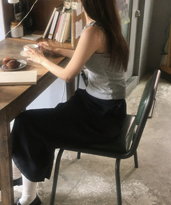 ノースリーブ シャーリングキャミソール GREY