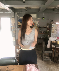 ノースリーブ シャーリングキャミソール GREY