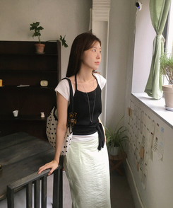 ノースリーブ ホルターラップビスチェ BLACK
