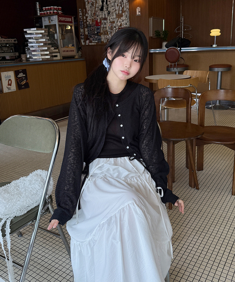 ラグランルーズカーディガン(5color) BLACK