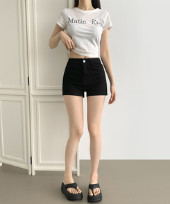 Aラインベーシックショートパンツ BLACK