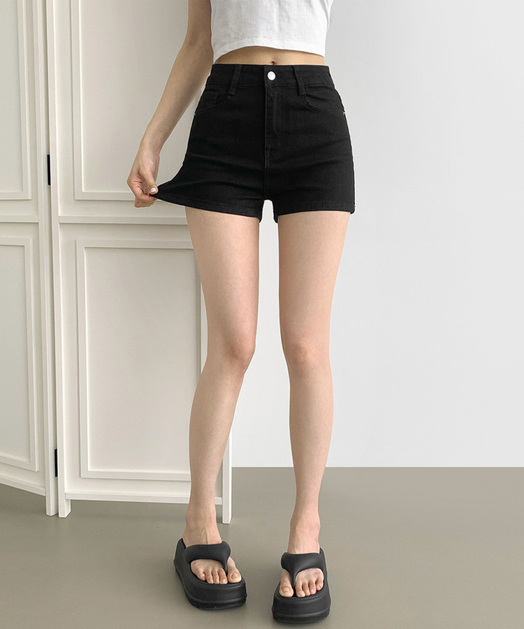 Aラインベーシックショートパンツ BLACK