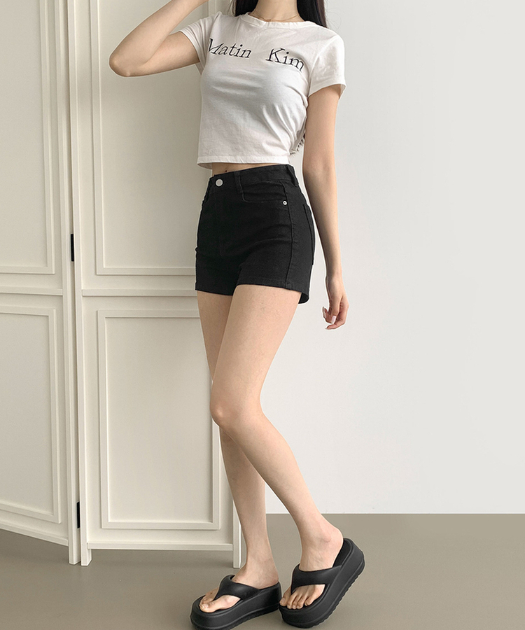 Aラインベーシックショートパンツ BLACK