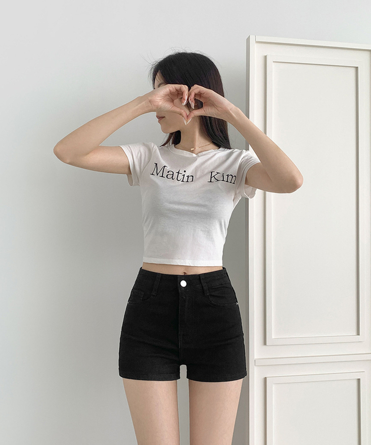 Aラインベーシックショートパンツ BLACK