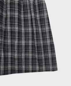 バンディングティアードチェックロングスカート