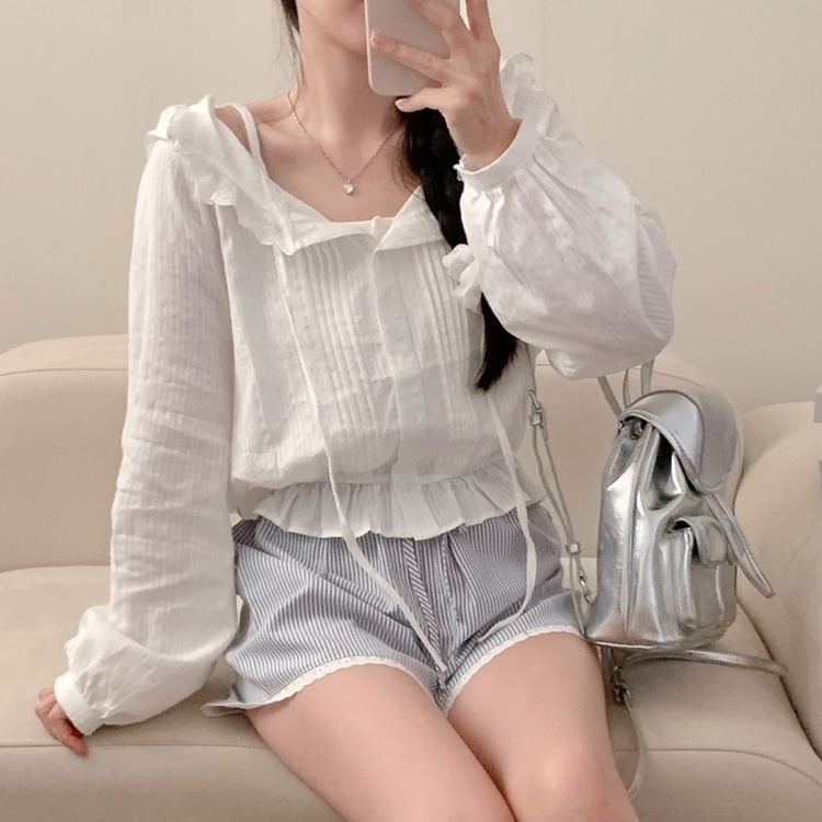 Escapido ストライプ レース付きショートパンツ Escapido ストライプ レース付きショートパンツ ハーフ・ショート