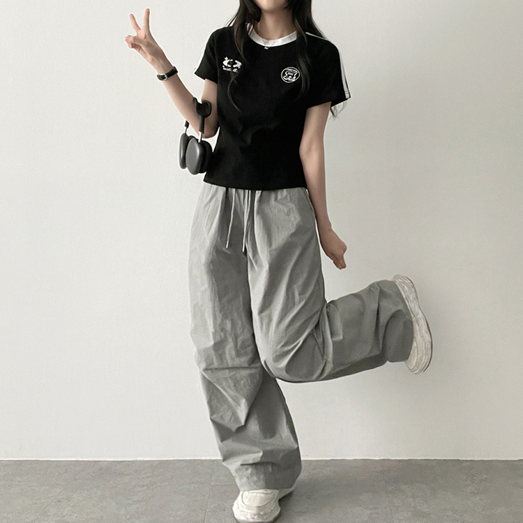 パラシュートシャーリングワイドパンツ(7color)｜ワイド｜韓国