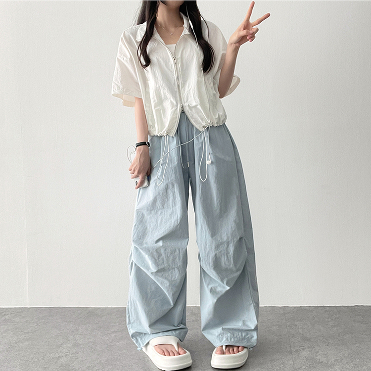 ボトムス 1223 パラシュートシャーリングワイドパンツ(7color)｜ワイド｜韓国