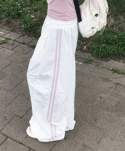 ナイロンストリングライントレーニングワイドパンツ(6color) CREAM