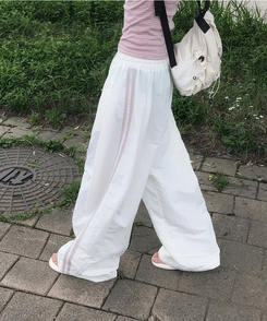 ナイロンストリングライントレーニングワイドパンツ(6color) CREAM