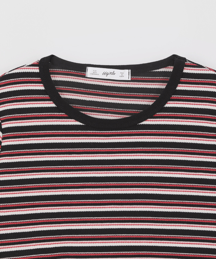 バイカラーストライプTシャツ