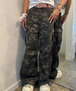 ミリタリーブーツカットパンツ KHAKI