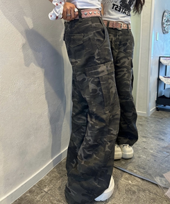 ミリタリーブーツカットパンツ KHAKI