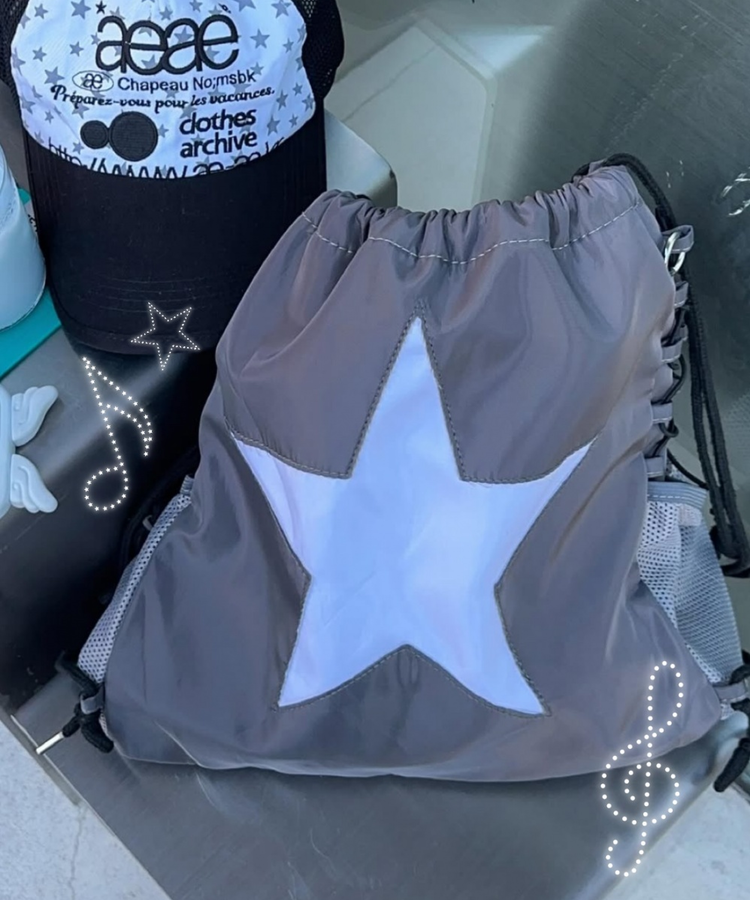 빅스타 체인 스트링 백팩 먹색